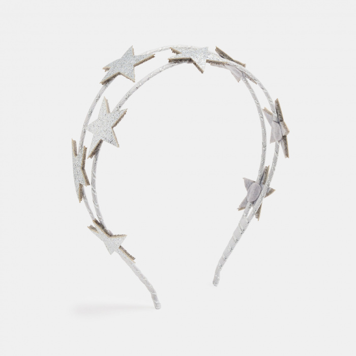 Сребърна лента за глава със звезди