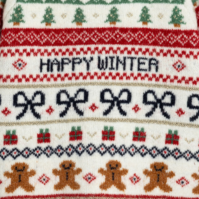 Празничен плетен пуловер