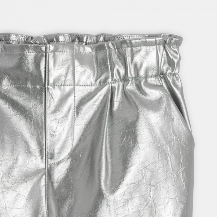 Сребърни къси панталони с висока талия