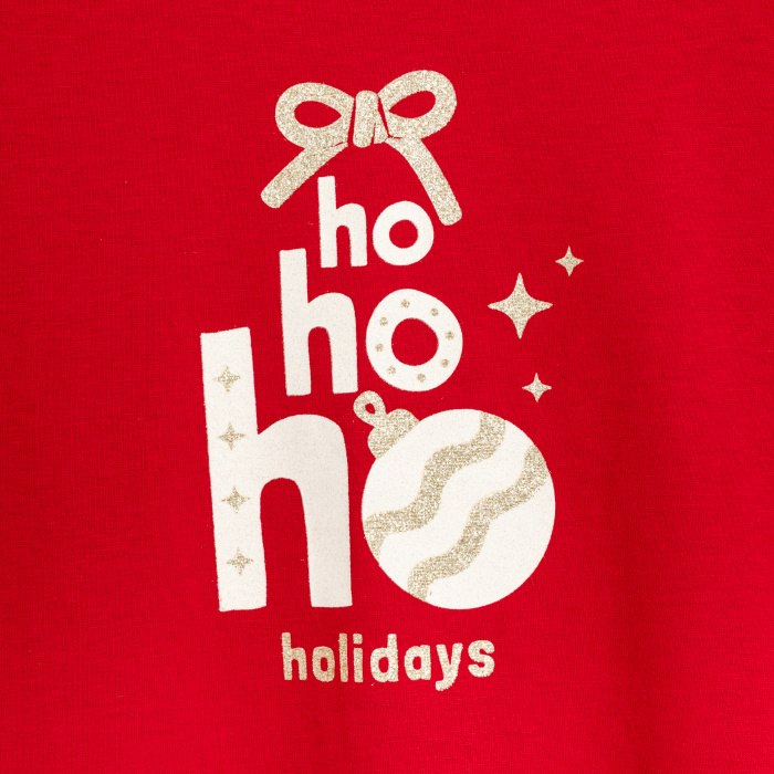 Червена тениска с празничен мотив