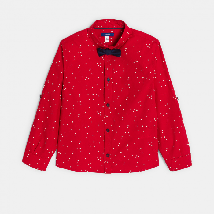 Червена риза с принт