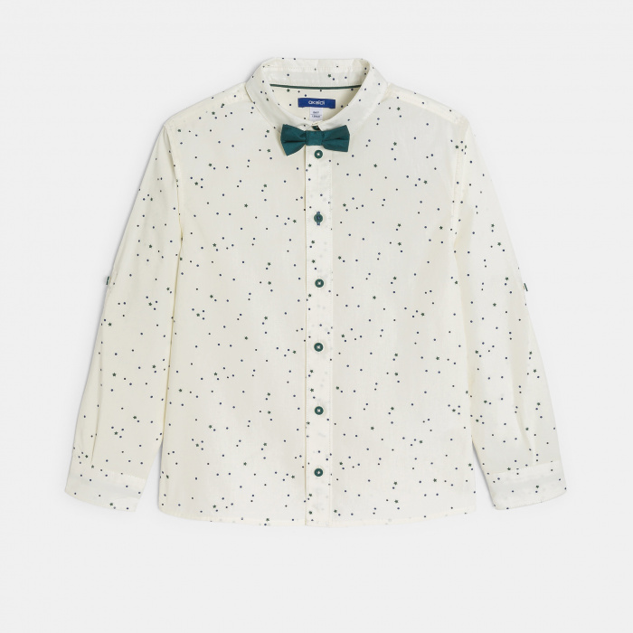 Бяла риза с принт