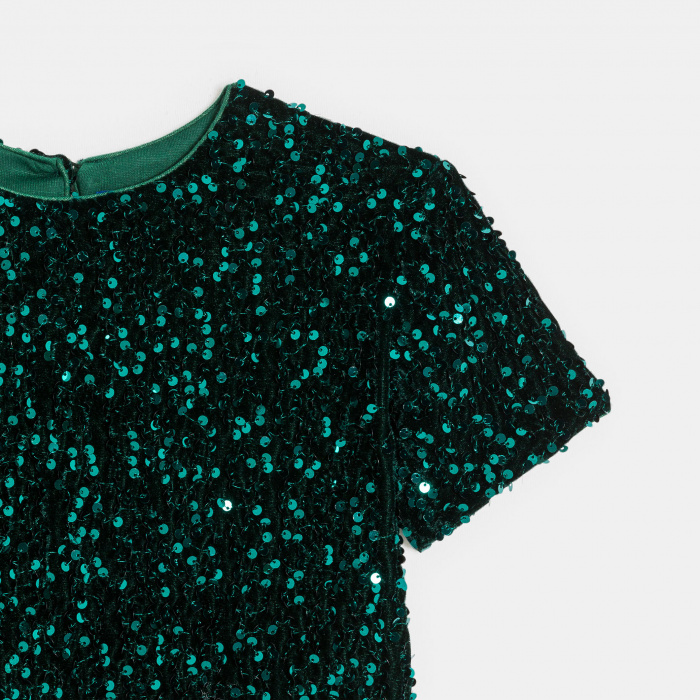 Зелена блуза с пайети