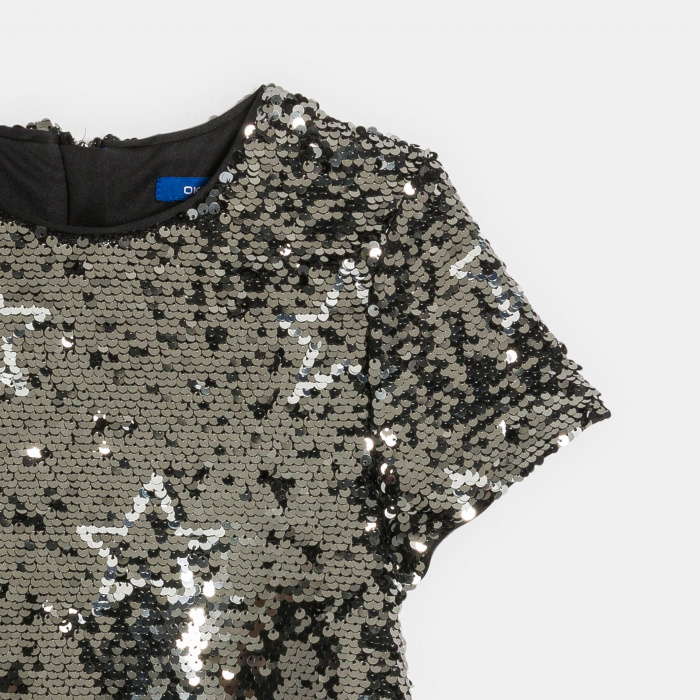 Сива рокля с пайети