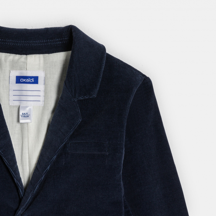 Синьо кадифено сако