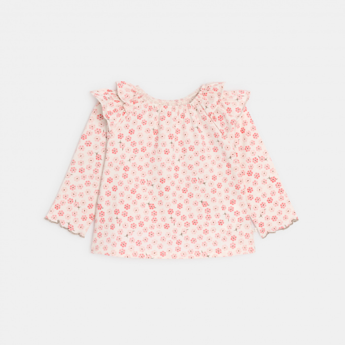 Розова блуза с флорален принт