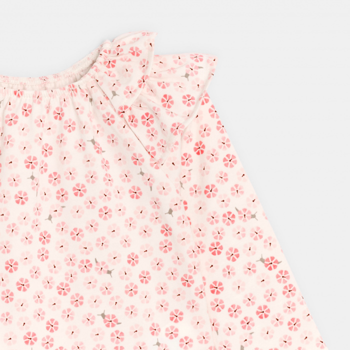 Розова блуза с флорален принт