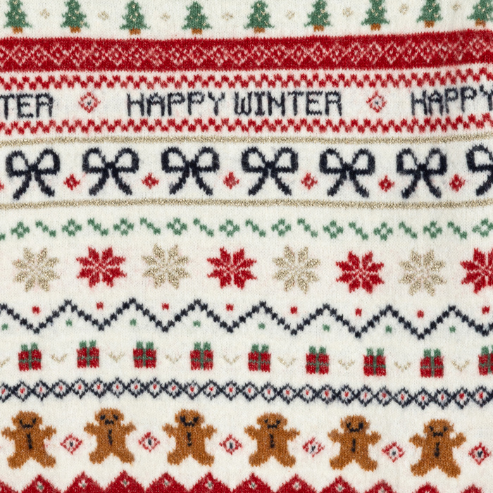 Бял жакардов пуловер