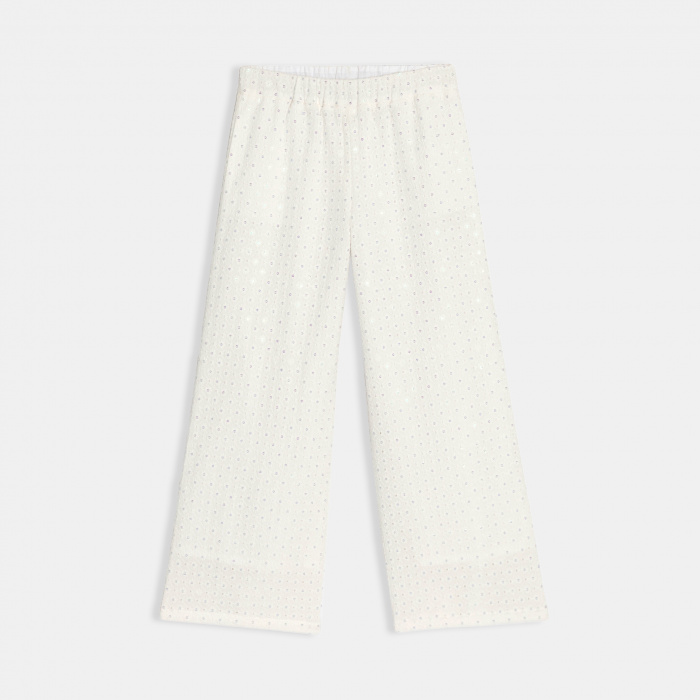 Бели панталони с пайети