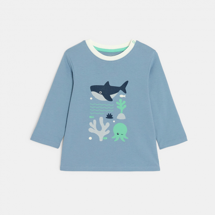 Синя тениска с щампа