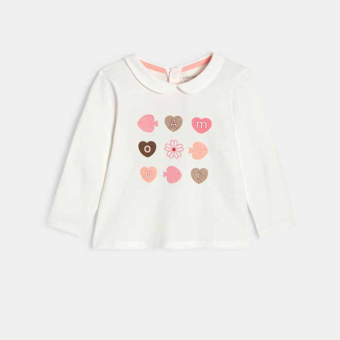 Бяла тениска с яка на Питър Пан