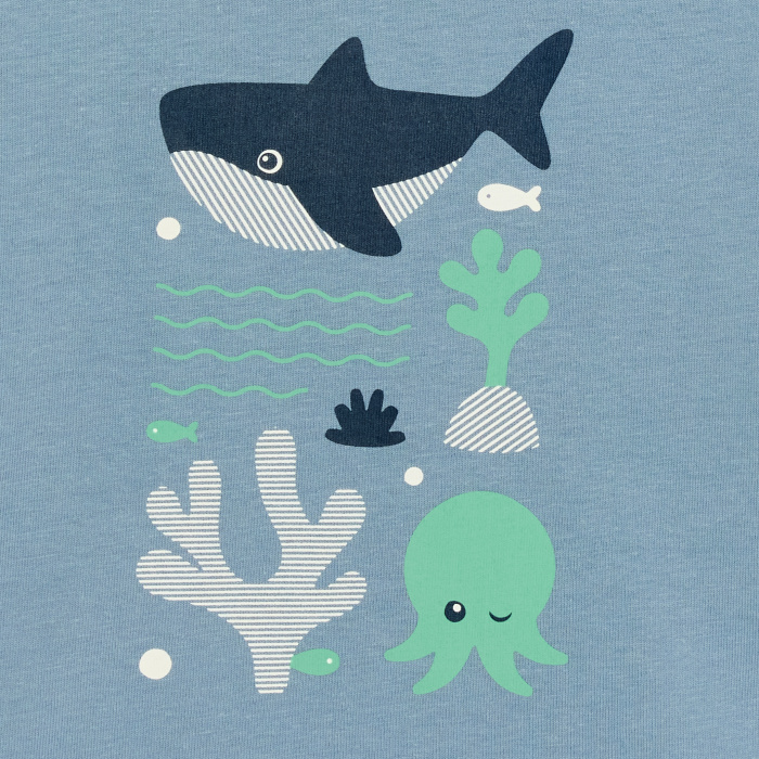 Синя тениска с щампа