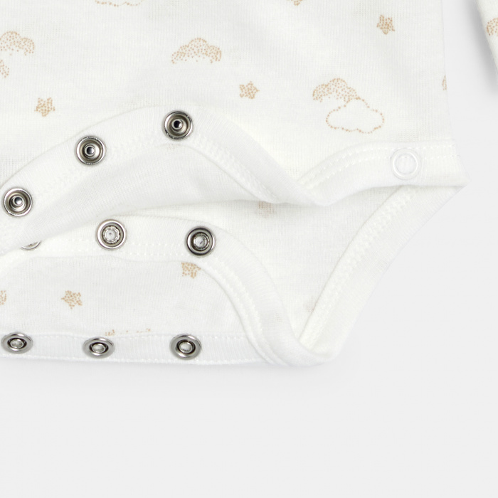 Бежово двуредно боди (комплект от 2 бр.)