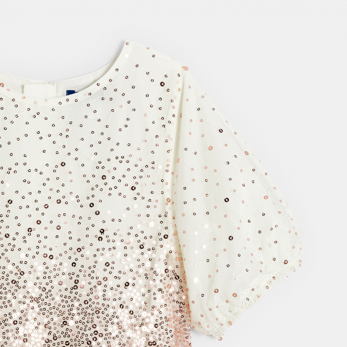 Рокля със златни пайети