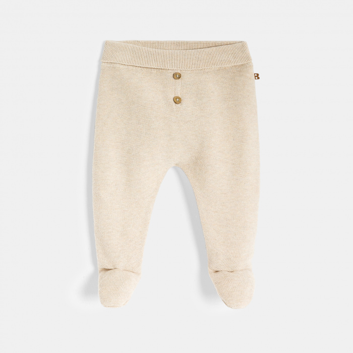 Бежови плетени панталони с крачета