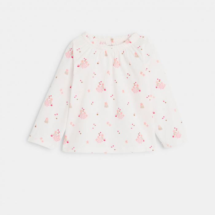 Бяла блуза на цветя