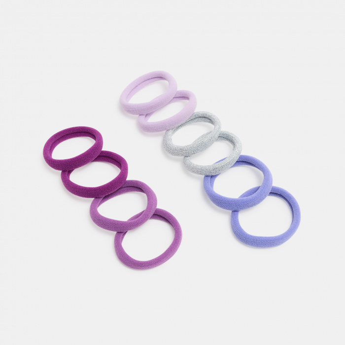 Лилави ластици за коса (опаковка от 10 бр.)