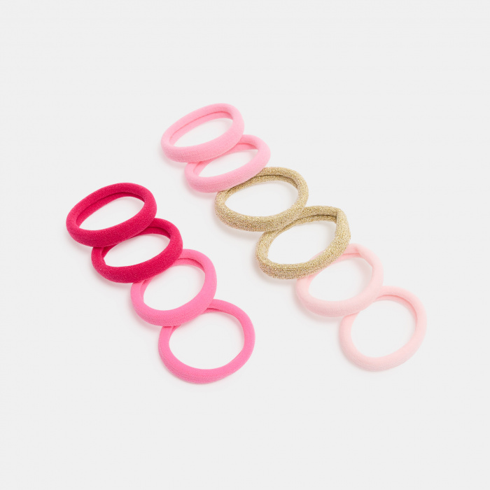 Розови ластици за коса (опаковка от 10)