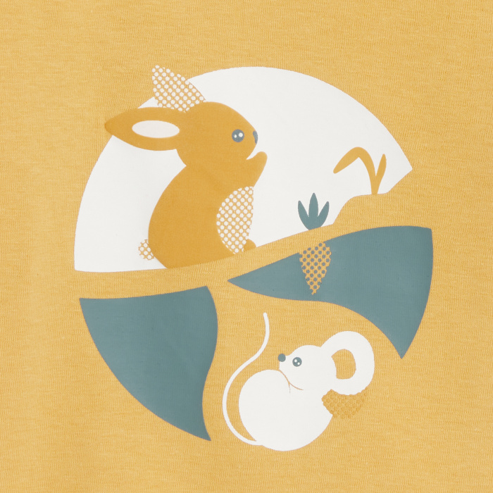 Жълта тениска с животни