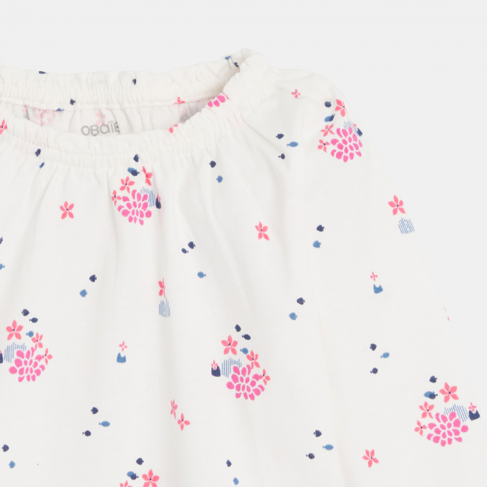 Бяла блуза на цветя