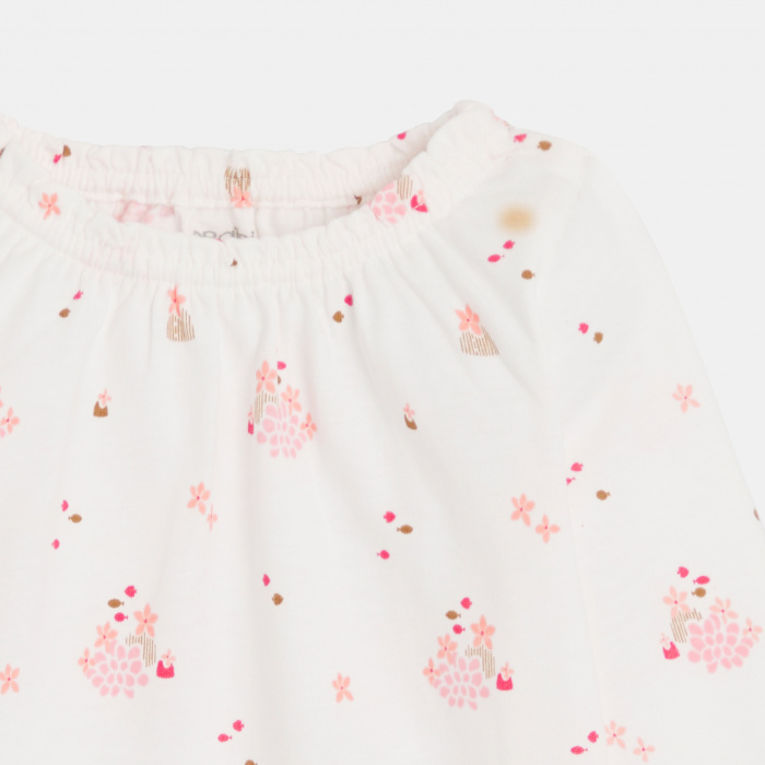 Бяла блуза на цветя