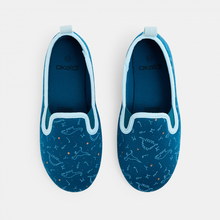 Сини пантофи с динозаври