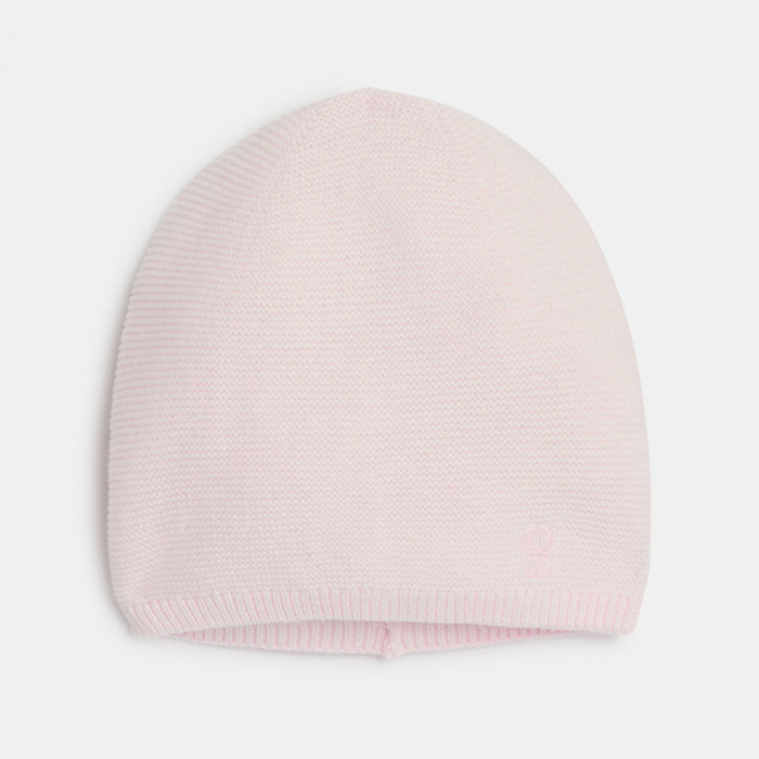 Розова плетена шапка