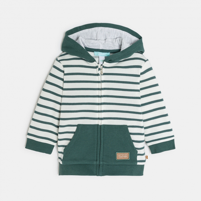 Суитшърт с зелено райе