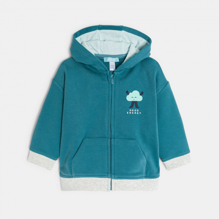 Син суитшърт с цип