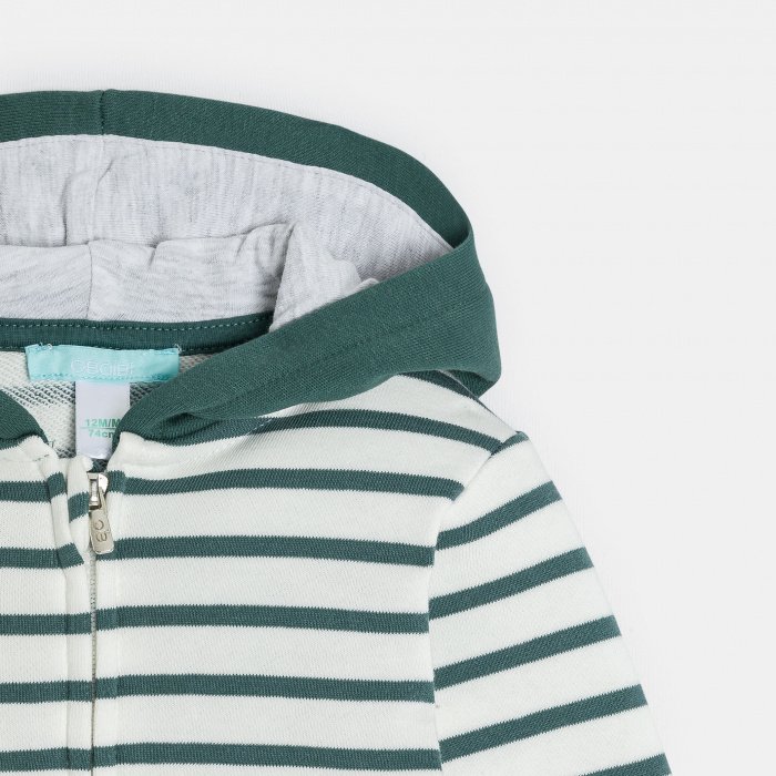 Суитшърт с зелено райе