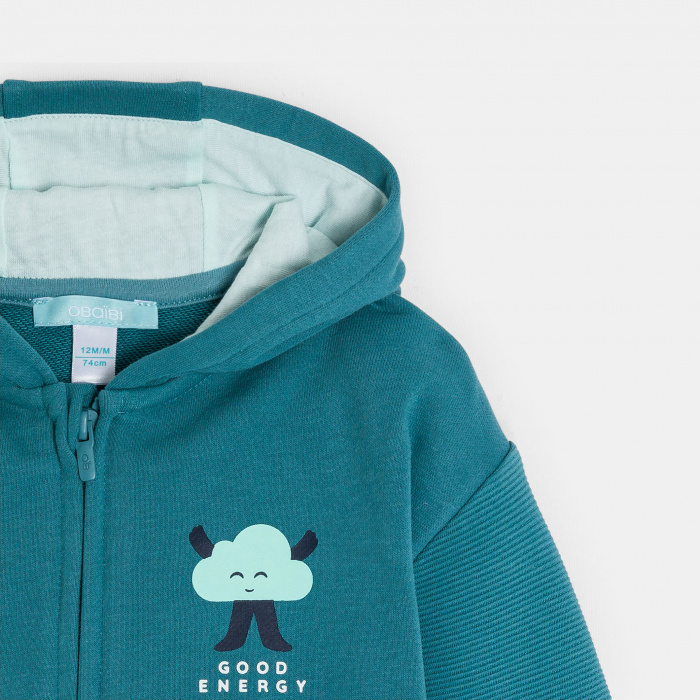 Син суитшърт с цип