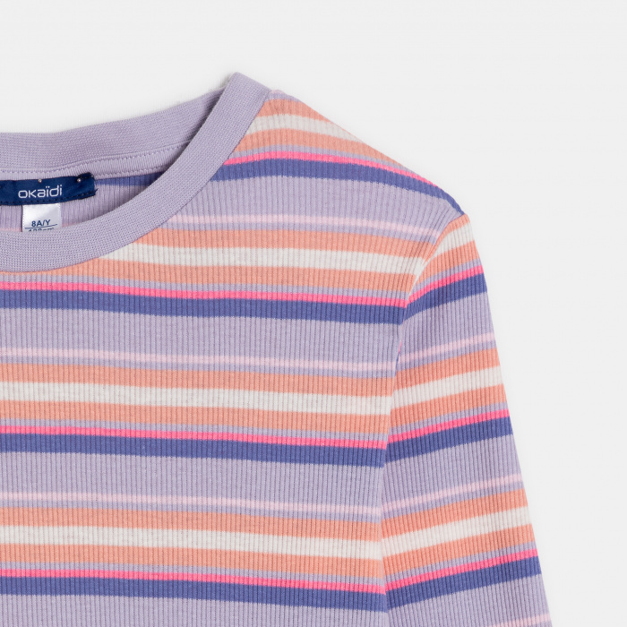 Раирана тениска с дълъг ръкав