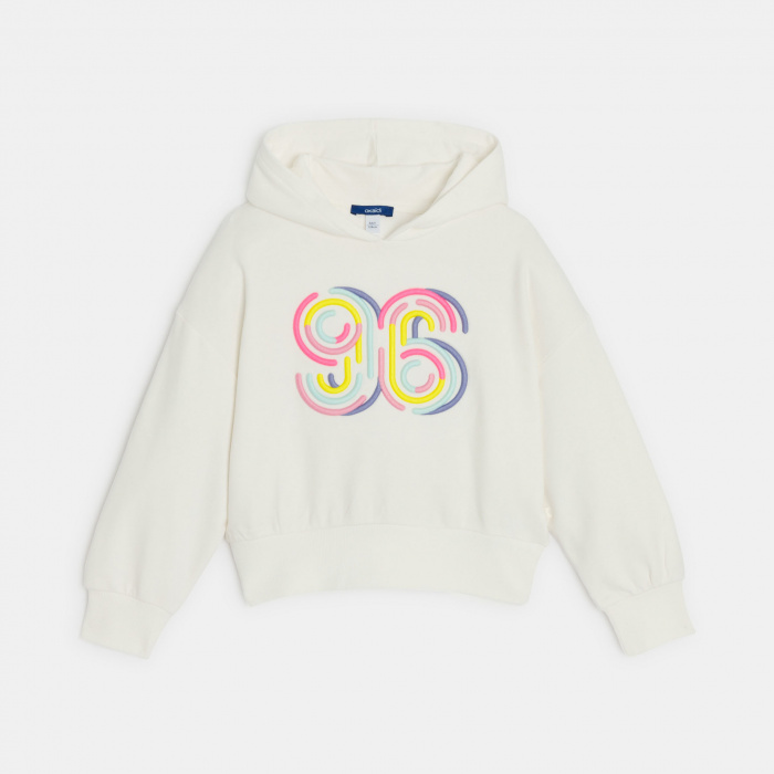 Бял суитшърт с бродерия