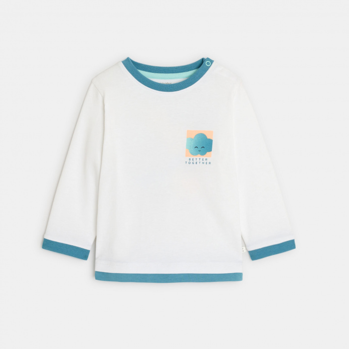 Бяла тениска с облаци