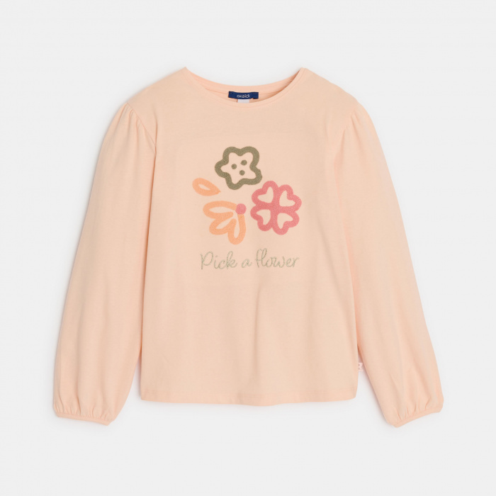 Тениска с бродирани цветя