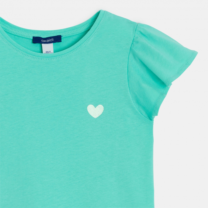 Зелена тениска с къси ръкави