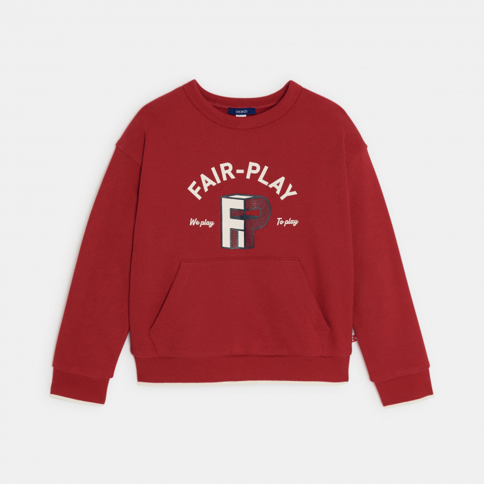 Червен суитшърт с надпис