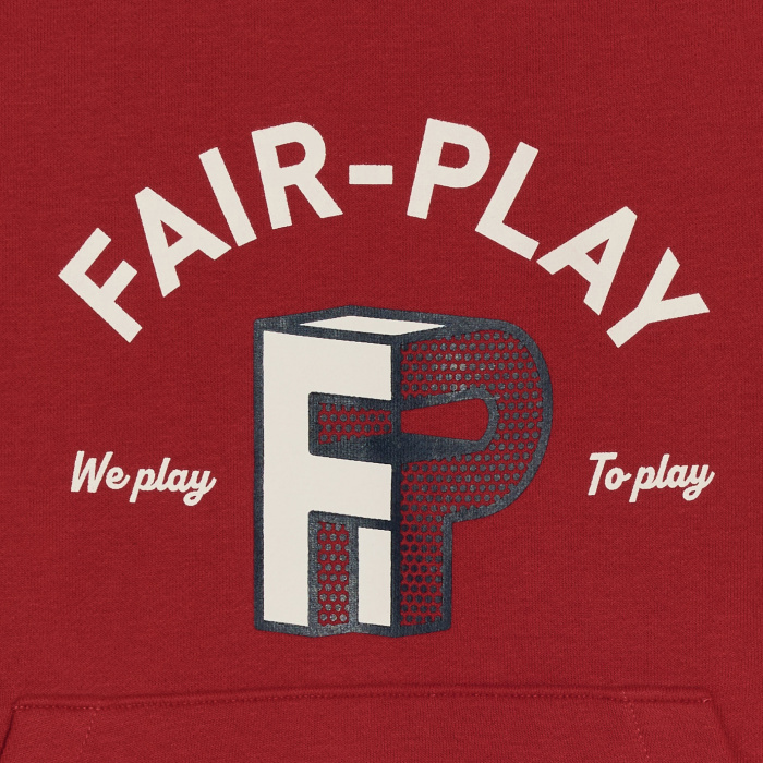 Червен суитшърт с надпис