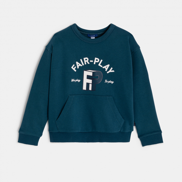 Син суитшърт с джоб