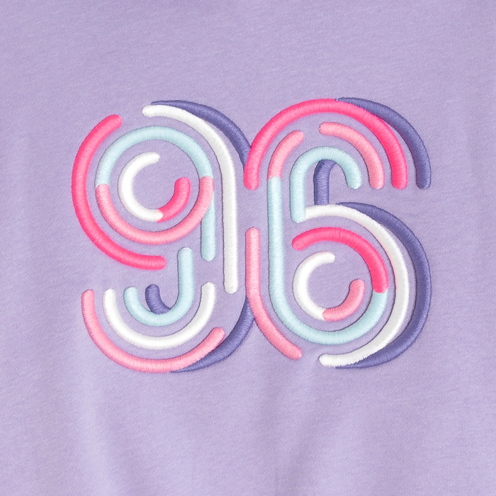 Лилав суитшърт с бродерия