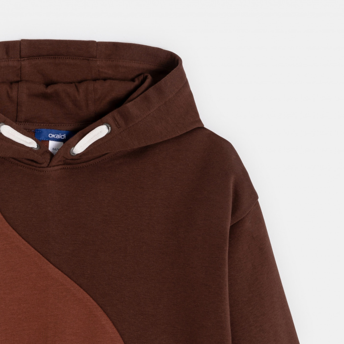 Кафява суитшърт с качулка