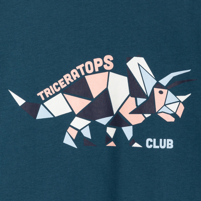 Синя тениска с динозавър