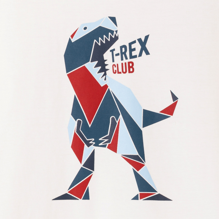 Бяла тениска с динозавър