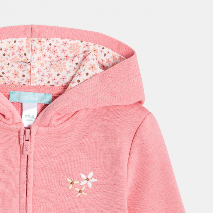 Розов суитшърт с качулка