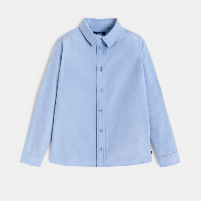 Синя риза с дълъг ръкав