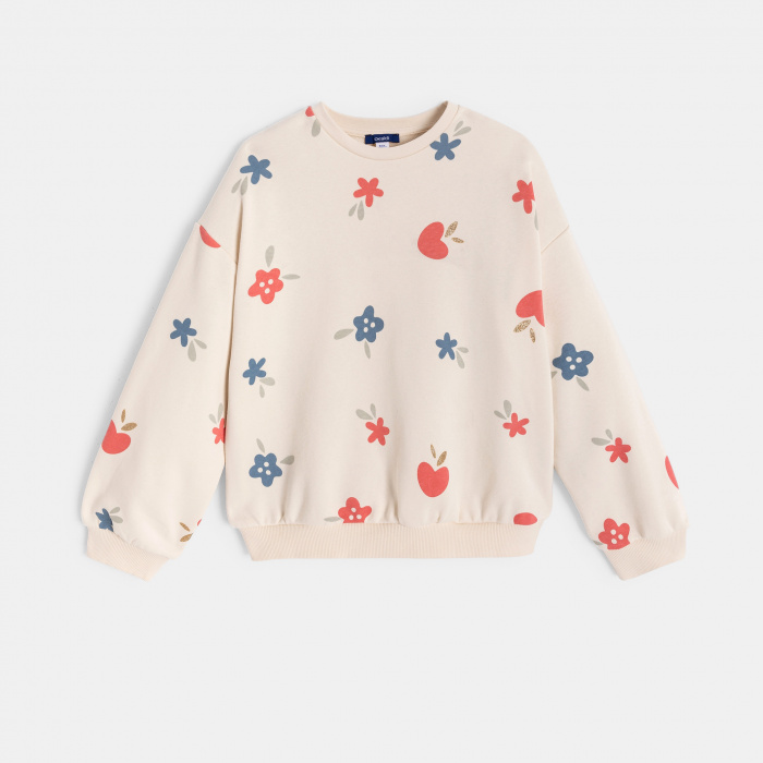 Бял суитшърт с флорален принт