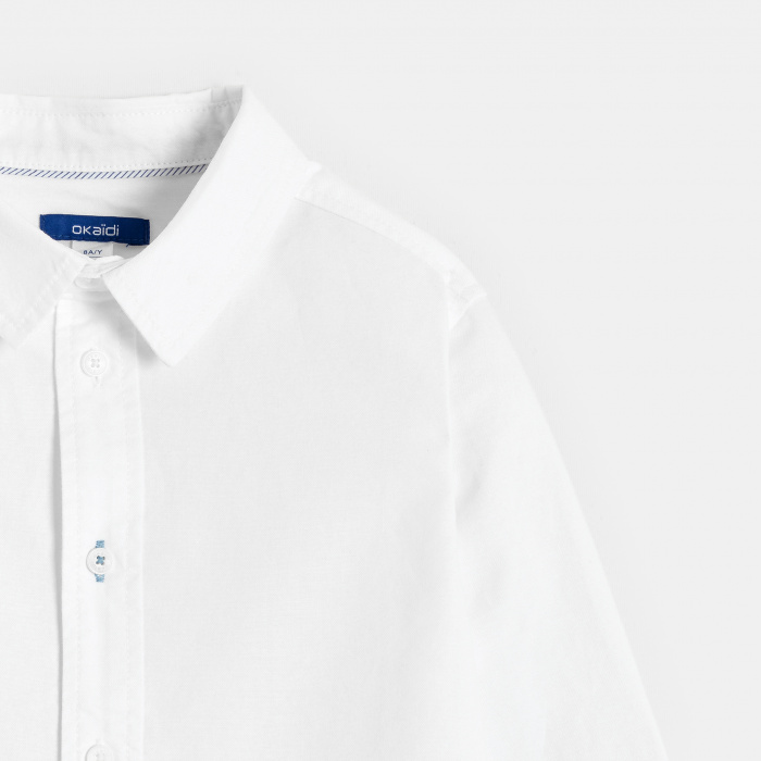 Бяла риза с дълъг ръкав