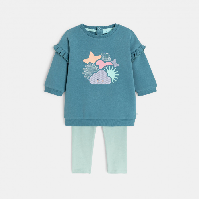 Комплект от син суитшърт и клин