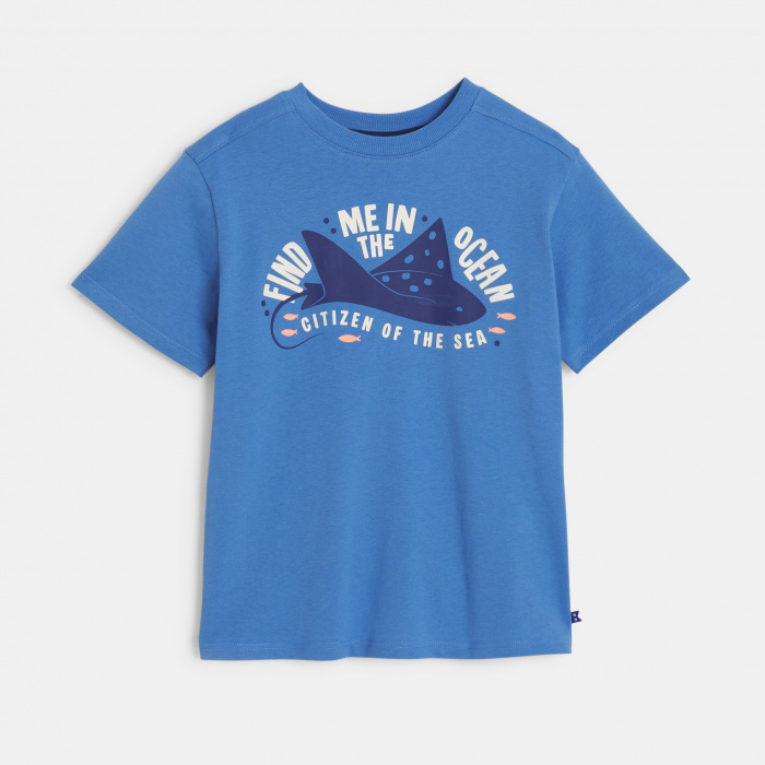 Синя тениска с щампа