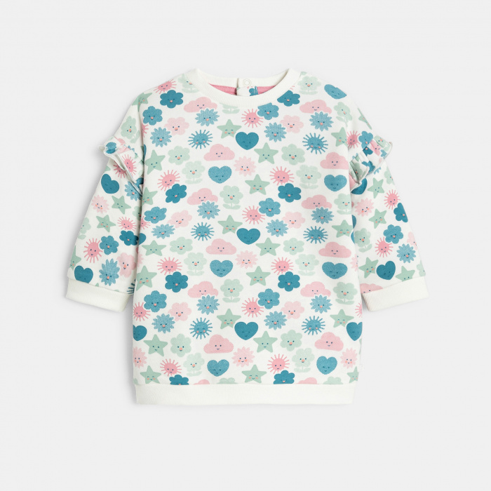 Комплект суитшърт и клин в розов цвят и щампа